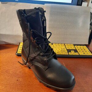 NEW ! Wideway Mens Black Full Grain Lightweight Combat Jungle Boots Size 8